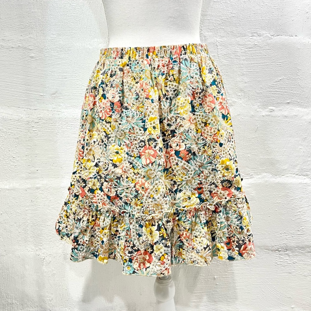 SOLITAIRE FLORAL EMBROIDERED PULLON SKIRT (a118)